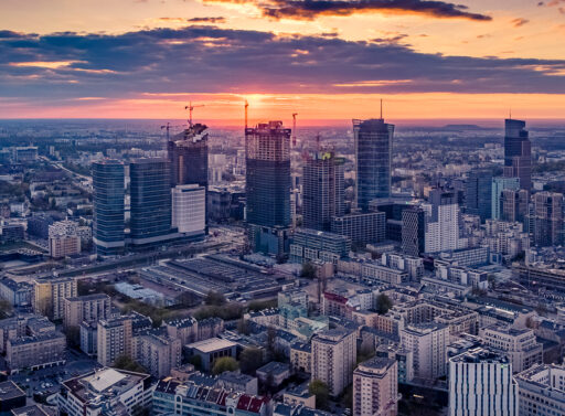 Aerial view of Warsaw, Poland