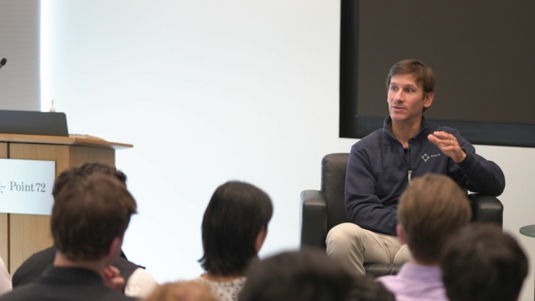 Man speaking to students