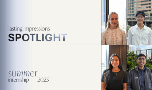 Collage of 4 headshot images of interns