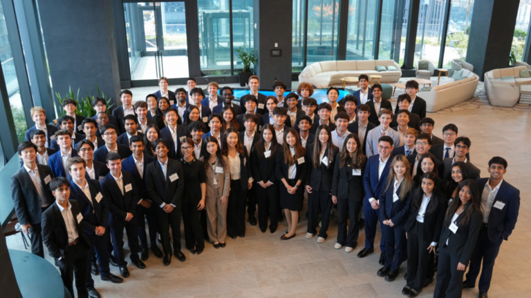 Group photo of students participating in case competition