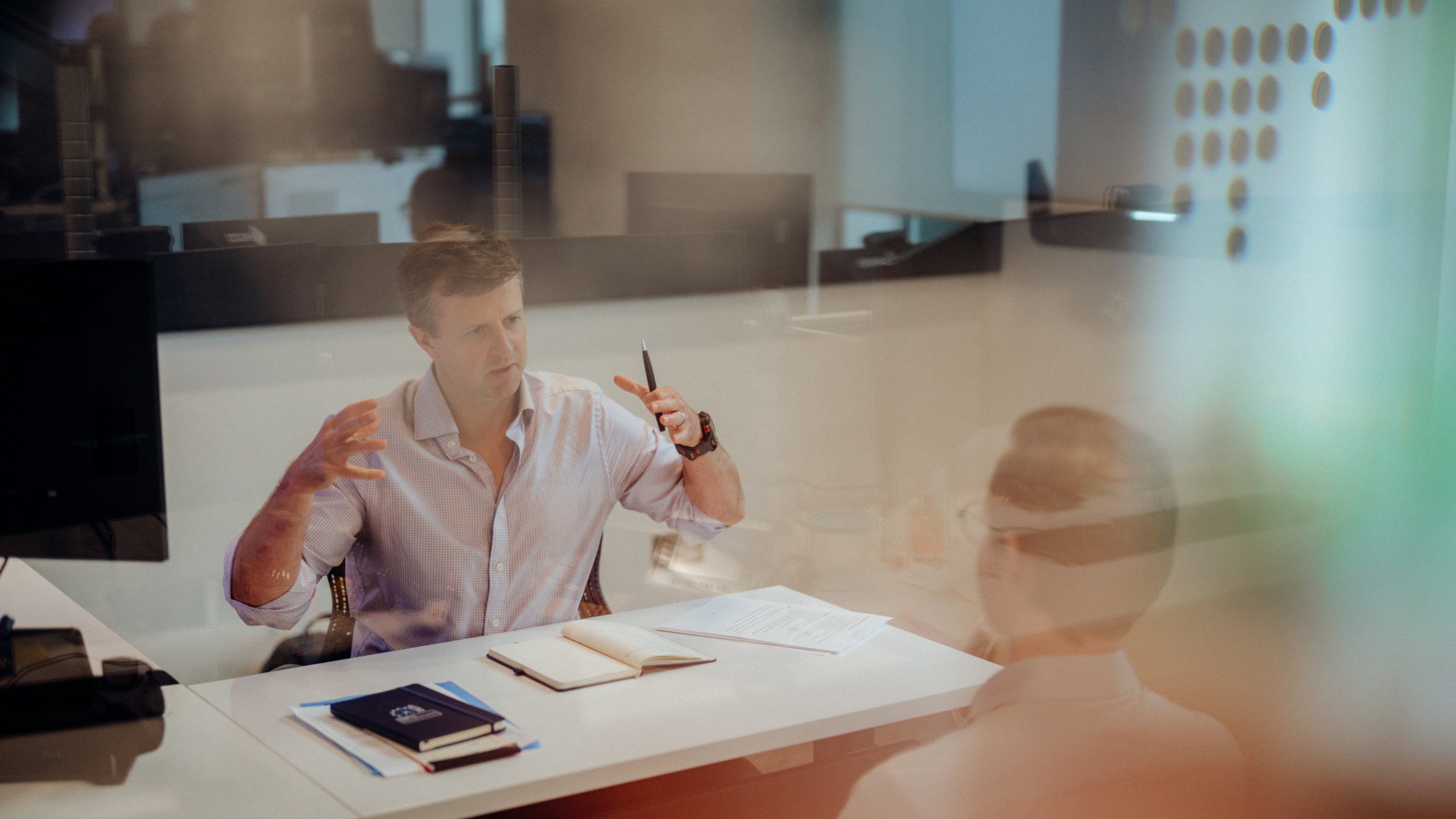 point72 employee conducting interview